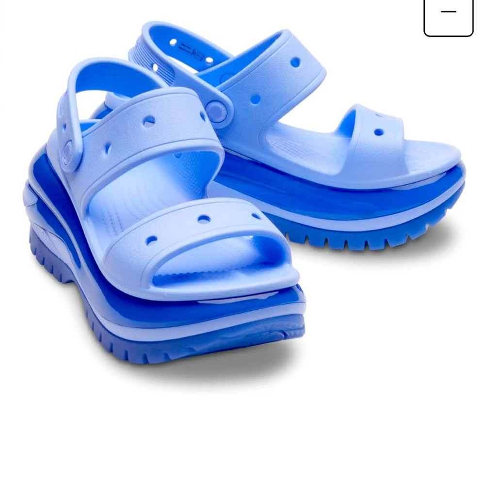 Crocs Classic Mega Crush Sandal - women's size 8 moon jelly